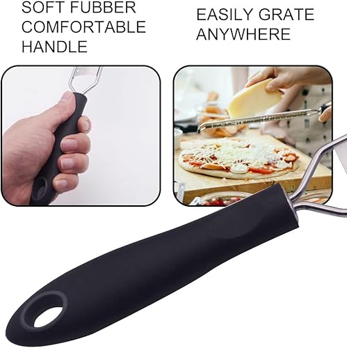 Miniatura 5 de Juego de 3 ralladores de queso y pelador de limón con cepillo de limpieza, trituradora de queso de acero inoxidable, herramientas de cocina para