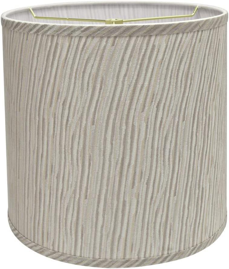 Aspen Creative 32501A Transitional Drum (Cylinder) Shaped Spider Construction Lamp Shade in Light Grey with Striped, 13" wide (12" x 13" x 12")