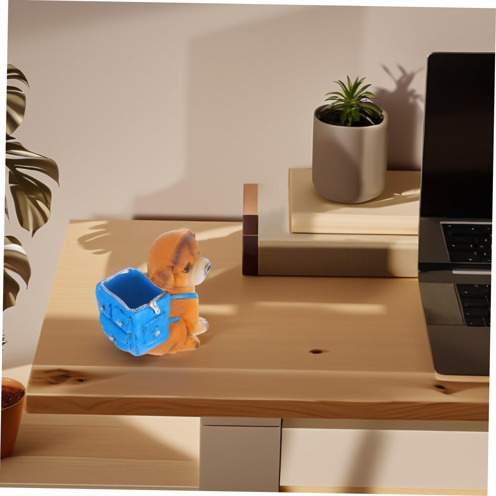Uonlytech Pot à Crayons Forme Chiot Pour Bureau Organiseur Mignon Crayons Stylos Pot Rangement Bureau Maison