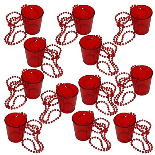 12PCS Shot Glass on Beaded Necklace Bride Shot Glass Cup on Beaded Necklace Para O Casamento De Nata