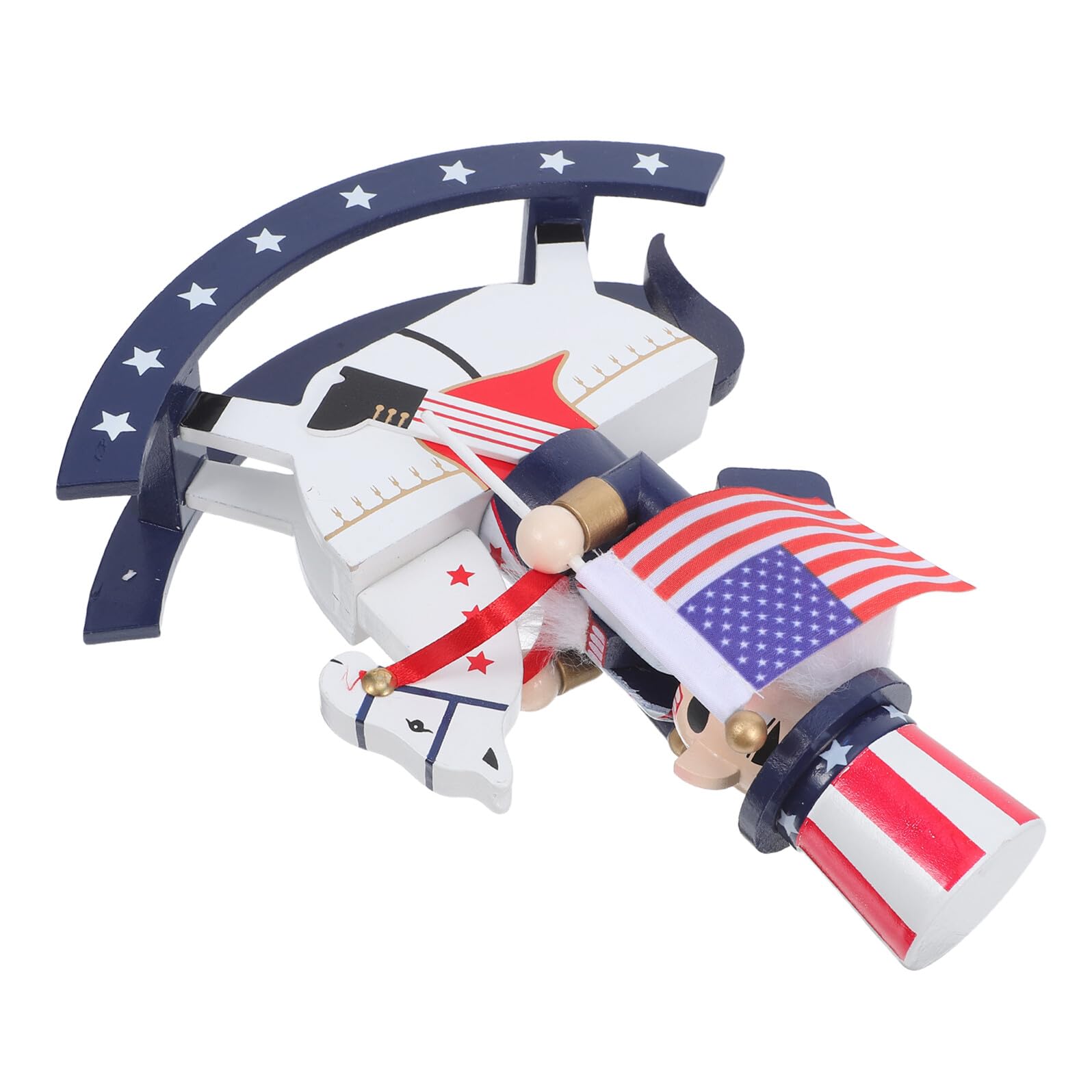 Casse-Noisette Soldat Américain en bois drapeau USA Jojofuny