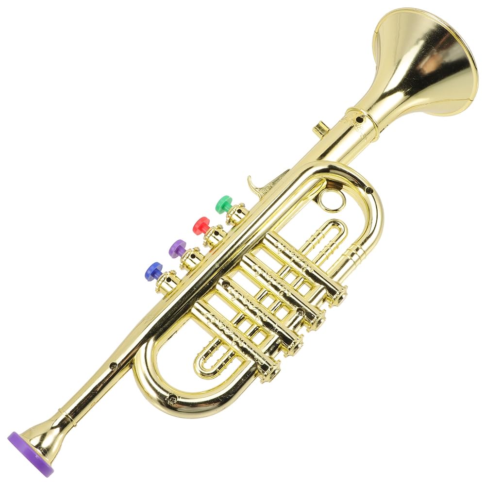 Instruments de Musique pour Enfants Accessoires de Performance de Scène pour Enfants Trompette Quatre Tons (Plateau de Base) Or