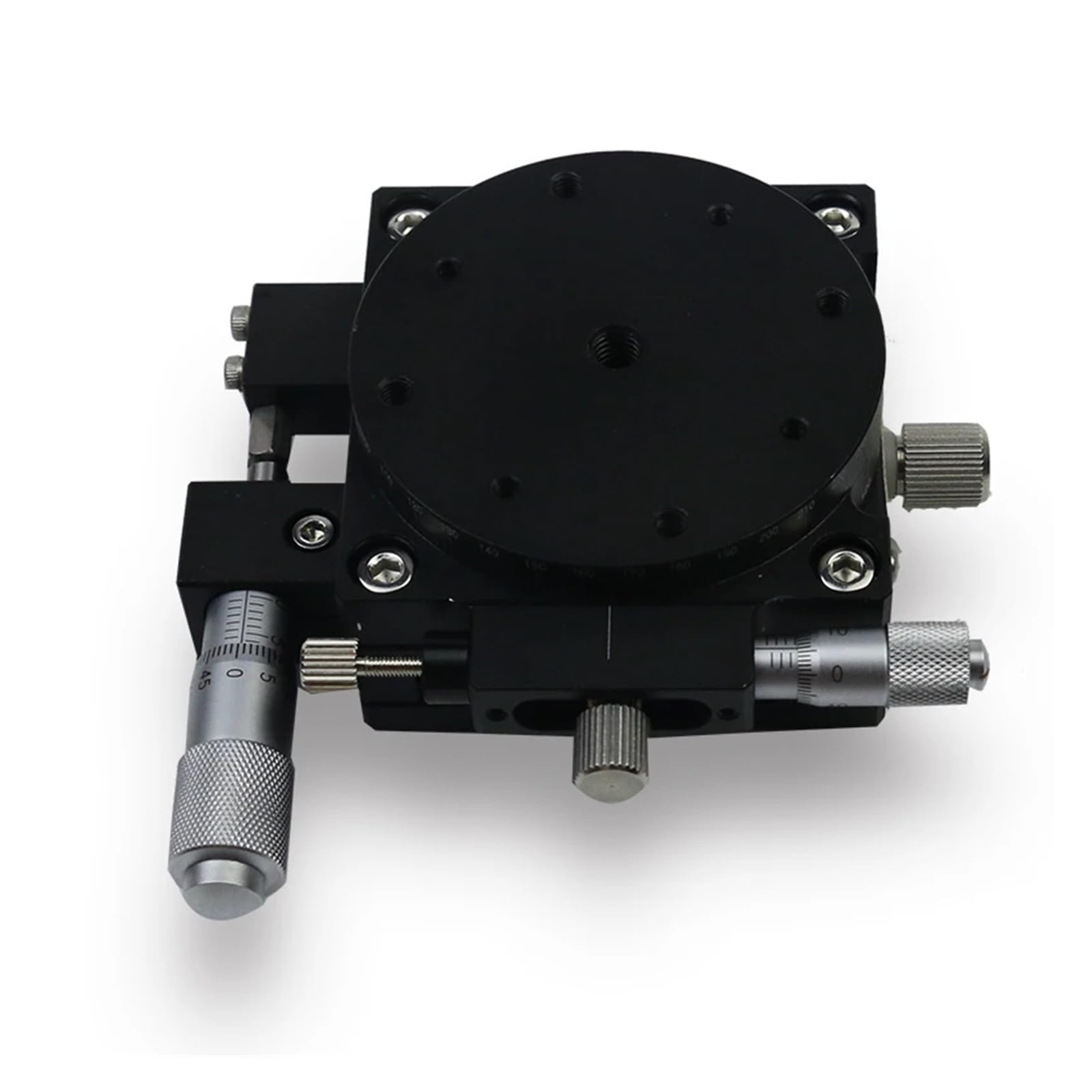 Tavola di posizionamento rotante motorizzata, slitta di spostamento manuale, asse XR 60-L, tavolo ottico di alta precisione, micrometro, piattaforma rotante di traslazione di precisione XR60-L