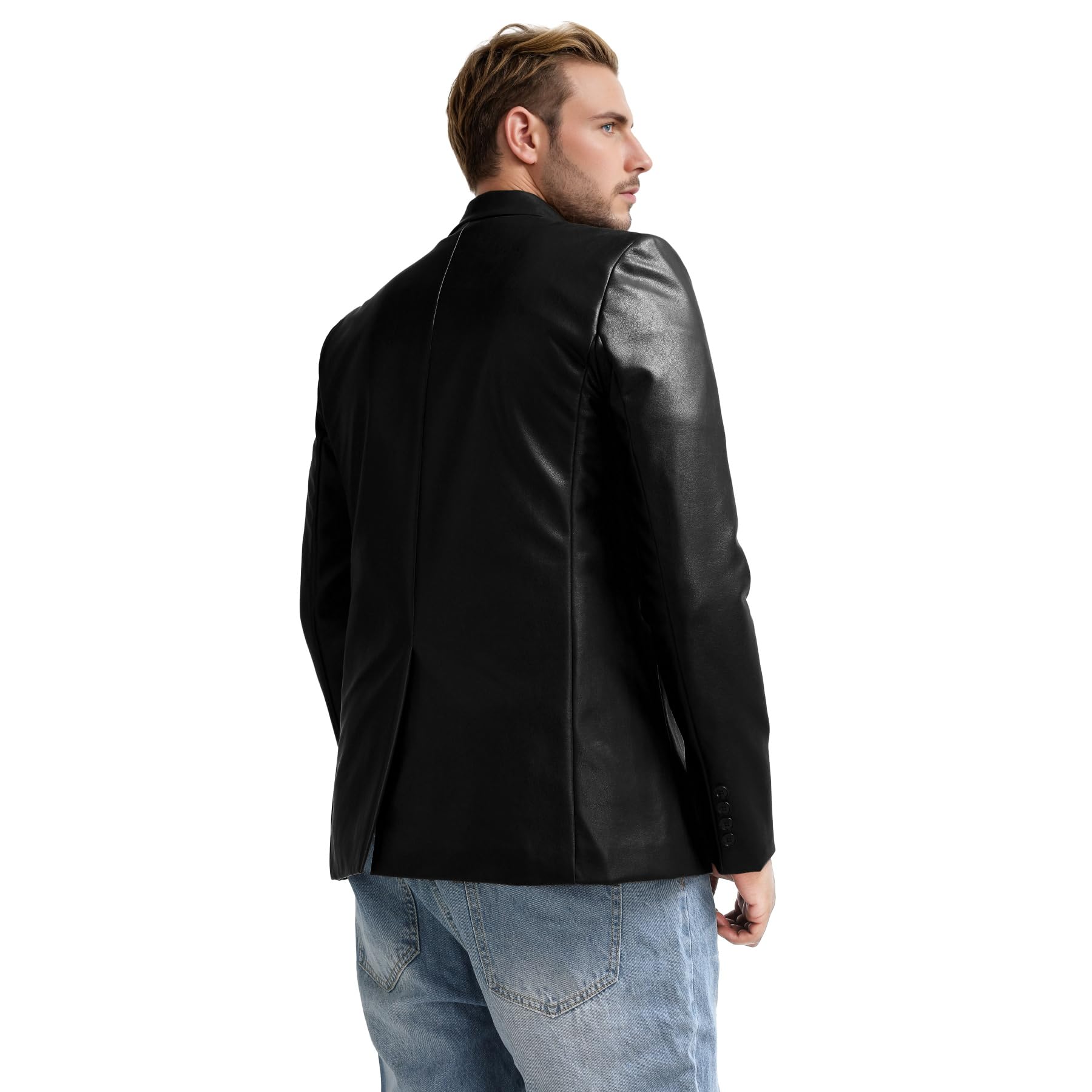 YFFUSHI Chaqueta Hombre de Piel Sintética Americana Soft Vintage Slim Fit Casual