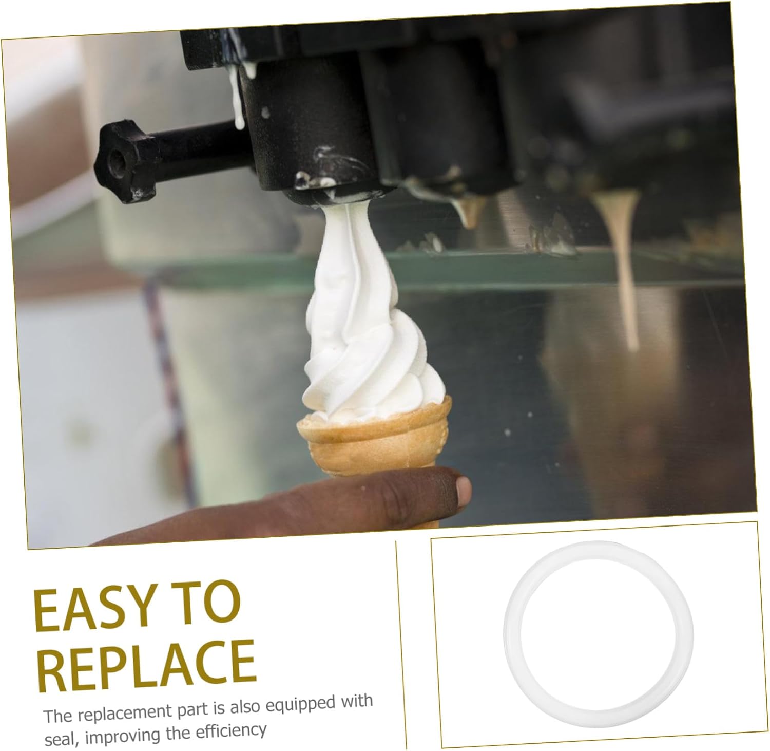 2pcs Silicone Sealing for Ice Cream Machines Multifunctional Ice Cream Maker Accessories Space-saving Design Easy to Install Replacement Parts