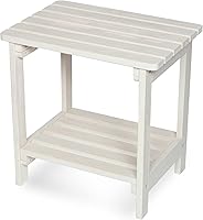 Vista 14 de Shine Company Providence - Mesa auxiliar rectangular de madera maciza, mesa de patio Adirondack para exteriores, color rojo chile