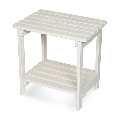 Shine Company Providence Rectangular Solid Wood Side Table, Outdoor Adirondack