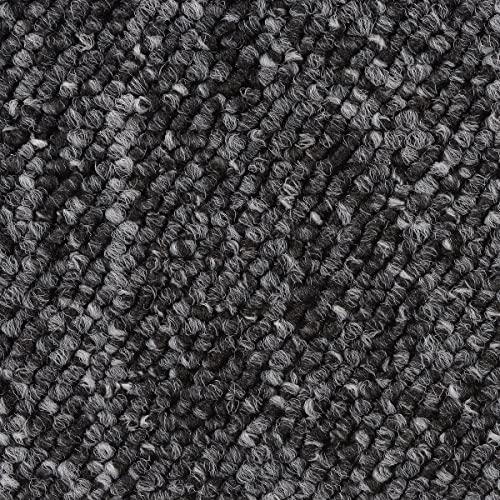 Teppichboden schwarz Meterware in 400 cm und 500 cm Breite mit Schlingen Struktur meliert ideal für...