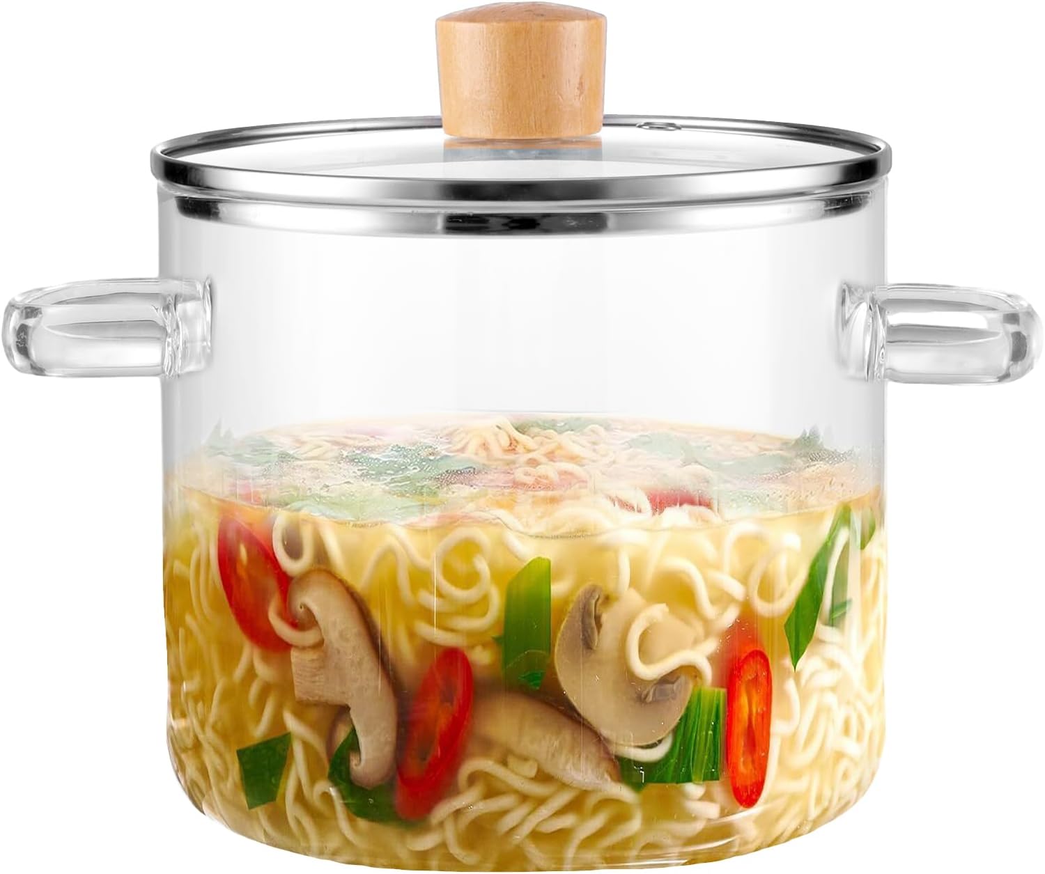 UIEYEE Glass Pot for Cooking on Stove 2.6l (88 Oz), Glass