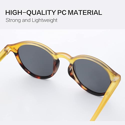 Miniatura 78 de ZENOTTIC Lentes de sol redondos polarizados, elegantes lentes de sol para hombres y mujeres, retro clásicos, selección de varios estilos