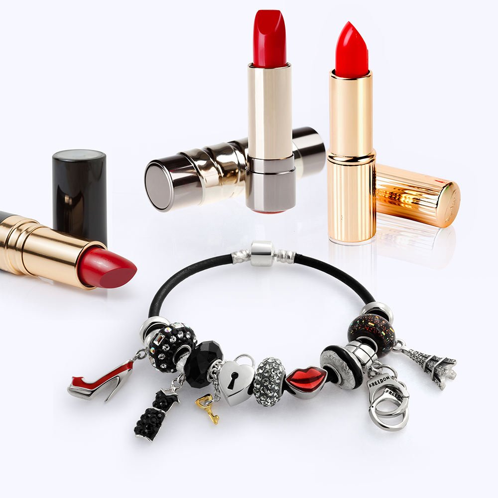 Bling Jewelry Partners In Crime Sombras De Gris Colgante Esposas Charm Bead Para Mujer Adolescente .925 Plata De Ley Se Adapta A Pulsera Europea