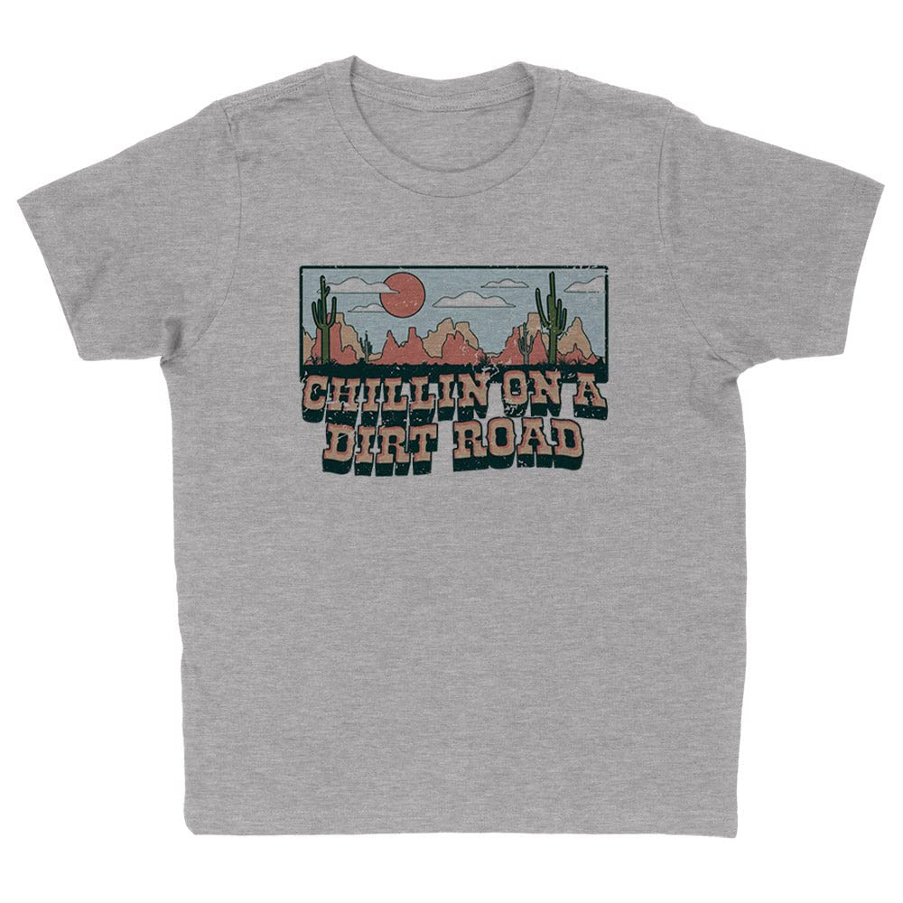 Chillin on a Dirt Road Kids T-Shirt Youth X-Small Heather Grey