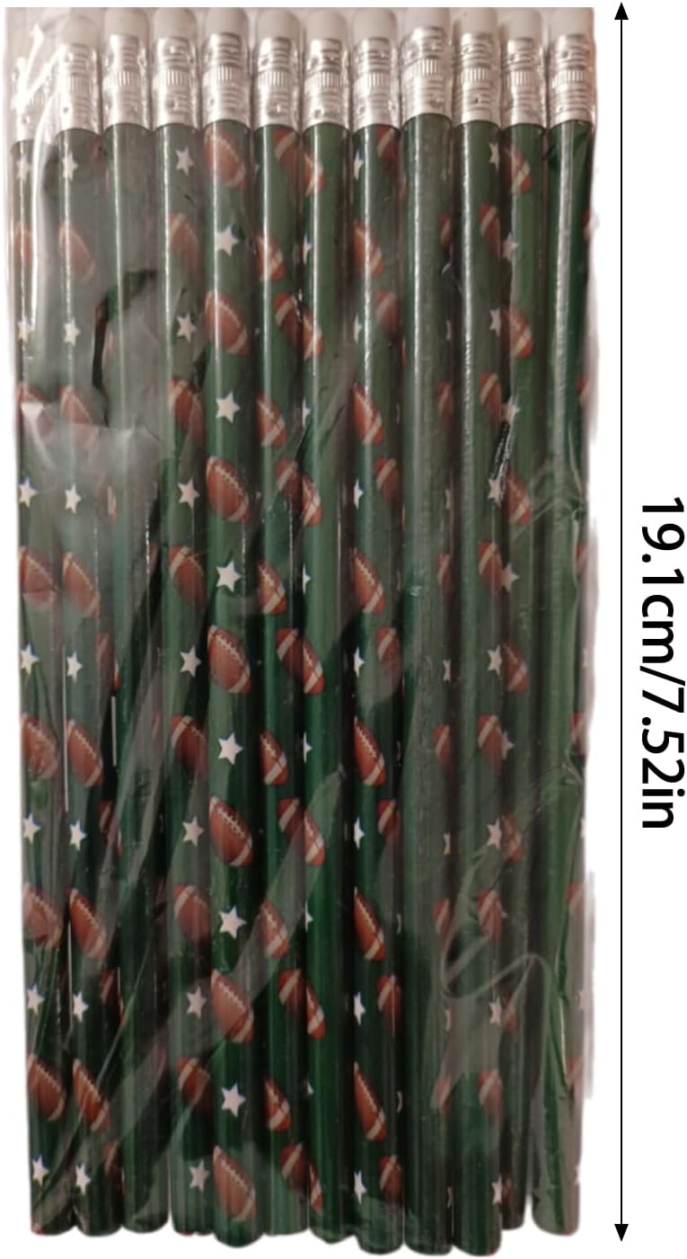 100Pcs Football Pencil And 100 Football Erasers Set Motivational Pencil Stocking Fillers For Student Class Reward Office Supplies Pencils