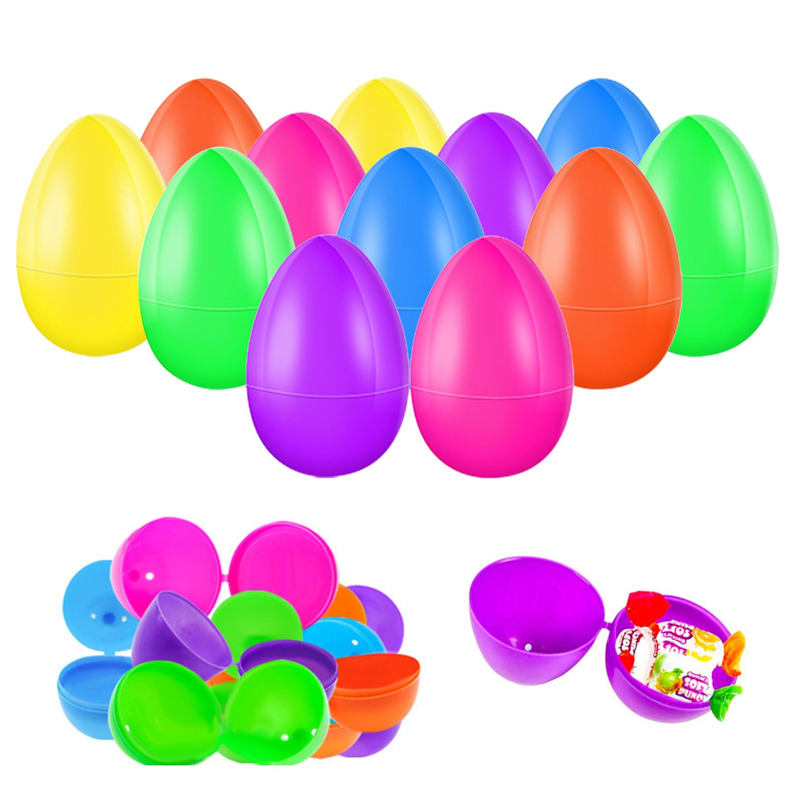 BSITSSS 12 PCS Colourful Easter Eggs, Fillable EasterEggs