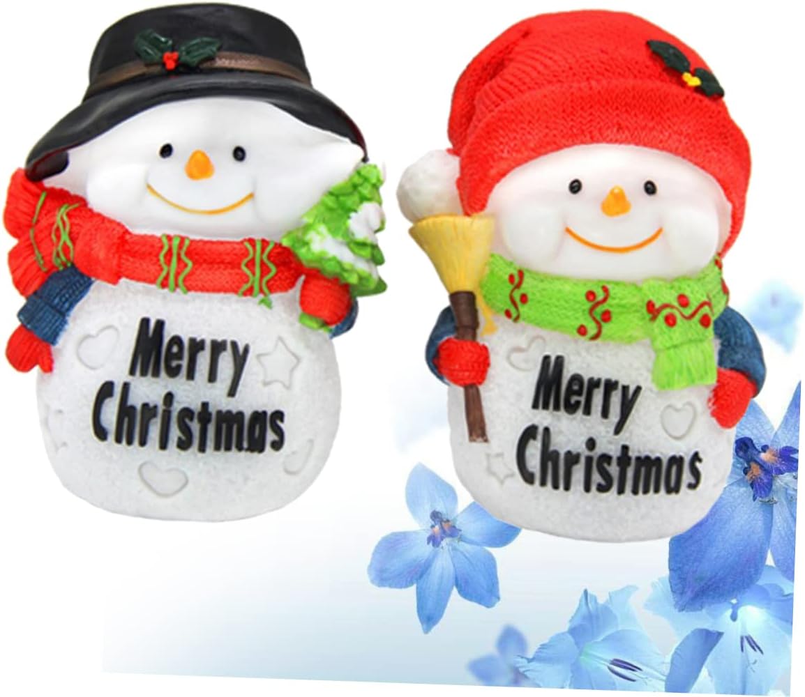 2個 ポータブルナイトライト 子供用常夜灯 雪だるま LEDライト 雪だるまライト クリスマスナイトランプ アクリル雪だるまライト