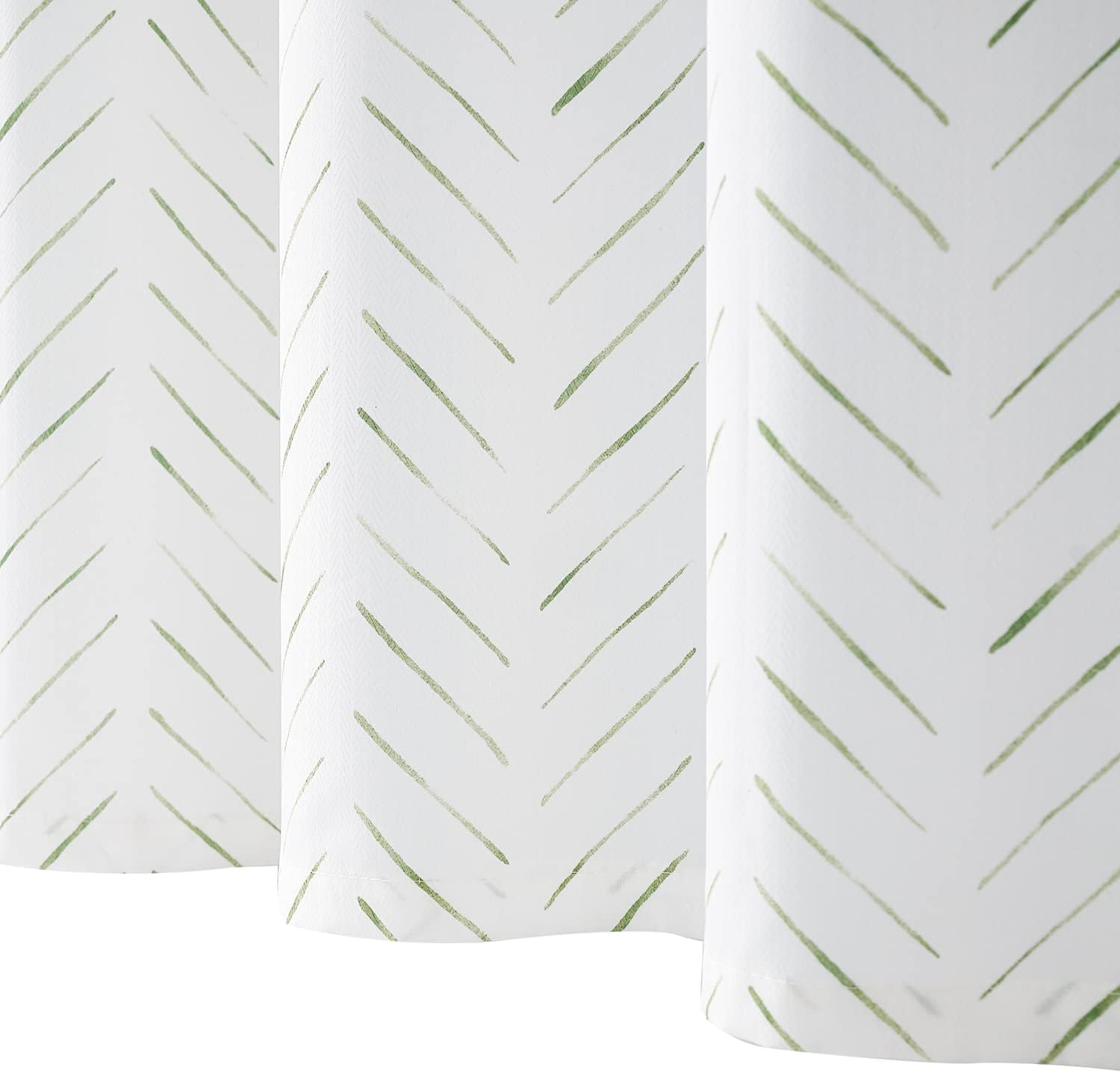 jinchan Green and White Shower Curtain Inky Herringbone Chevron Zig Zag Waterproof Fabric Modern Farmhouse Shower Curtains for Bathroom with 12 Hooks 70x72 Inches