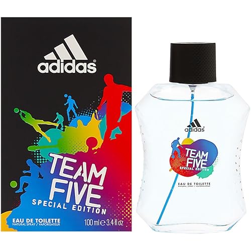 adidas Team Five Special Edition Eau De Toilette Spray for Men, 3.4 Fl Oz