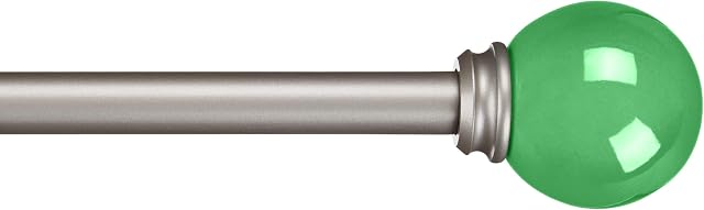 Amazon Basics Decorative 1,6 cm Curtain Rod with Round Finials - 122 cm, Kelly Green