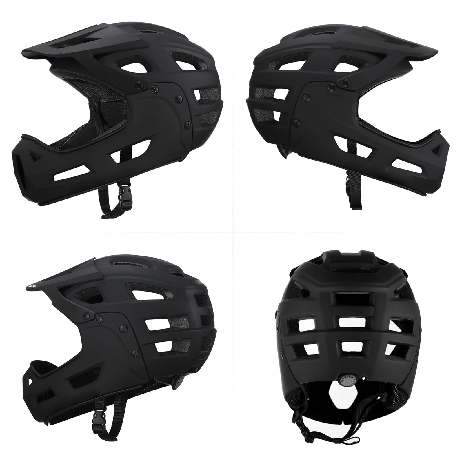 Casco de Bicicleta de montaña Casco de Bicicleta Integral Casco de Ciclismo para Hombres Adultos con Protector de Barbilla Desmontable y Visera para Ciclismo de montaña