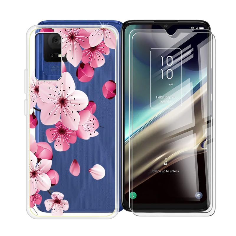 TTSWJBD Cover per TCL 40 SE (6.75) e Vetro Temperato Custodia