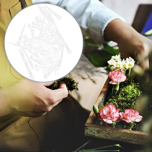 Miniatura 2 de EXCEART 100 tubos de agua de flores, pequeños tubos de agua florales de plástico, palillos florales, viales florales de plástico transparente para