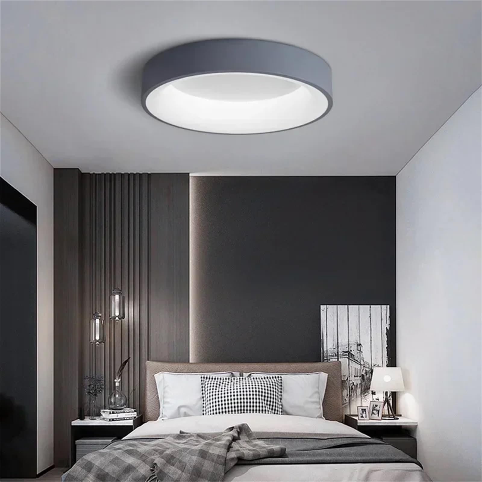 Plafon LED Techo Regulable,Luz Led Techo Plafón LED de Techo Redondo 30/40cm Con Mando For Salón y Dormitorio Atenuable(White,Remote Control,30cm-18W)