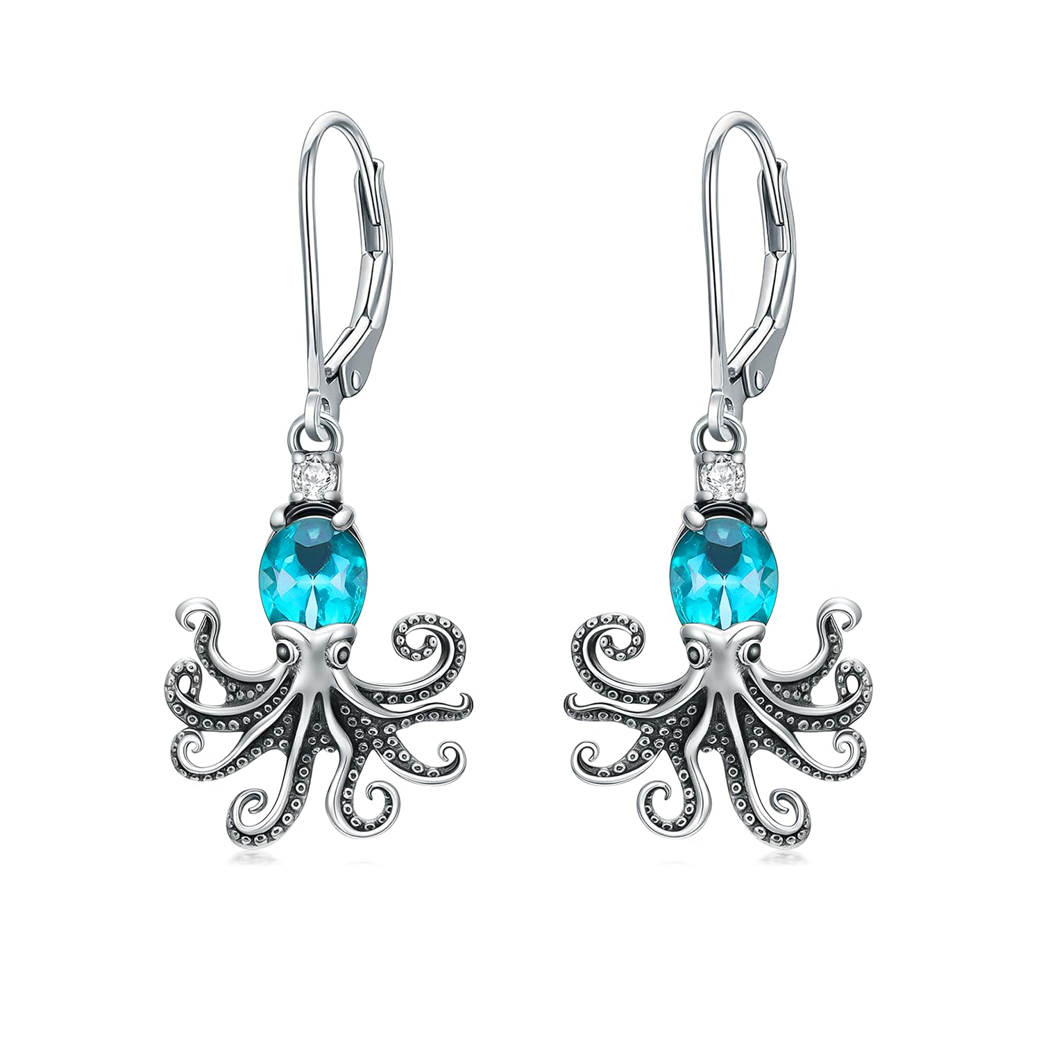 LONAGO Oktopus Ohrringe für Damen 925er Sterlingsilber Ozean Motiv Oktopus Ohrhänger