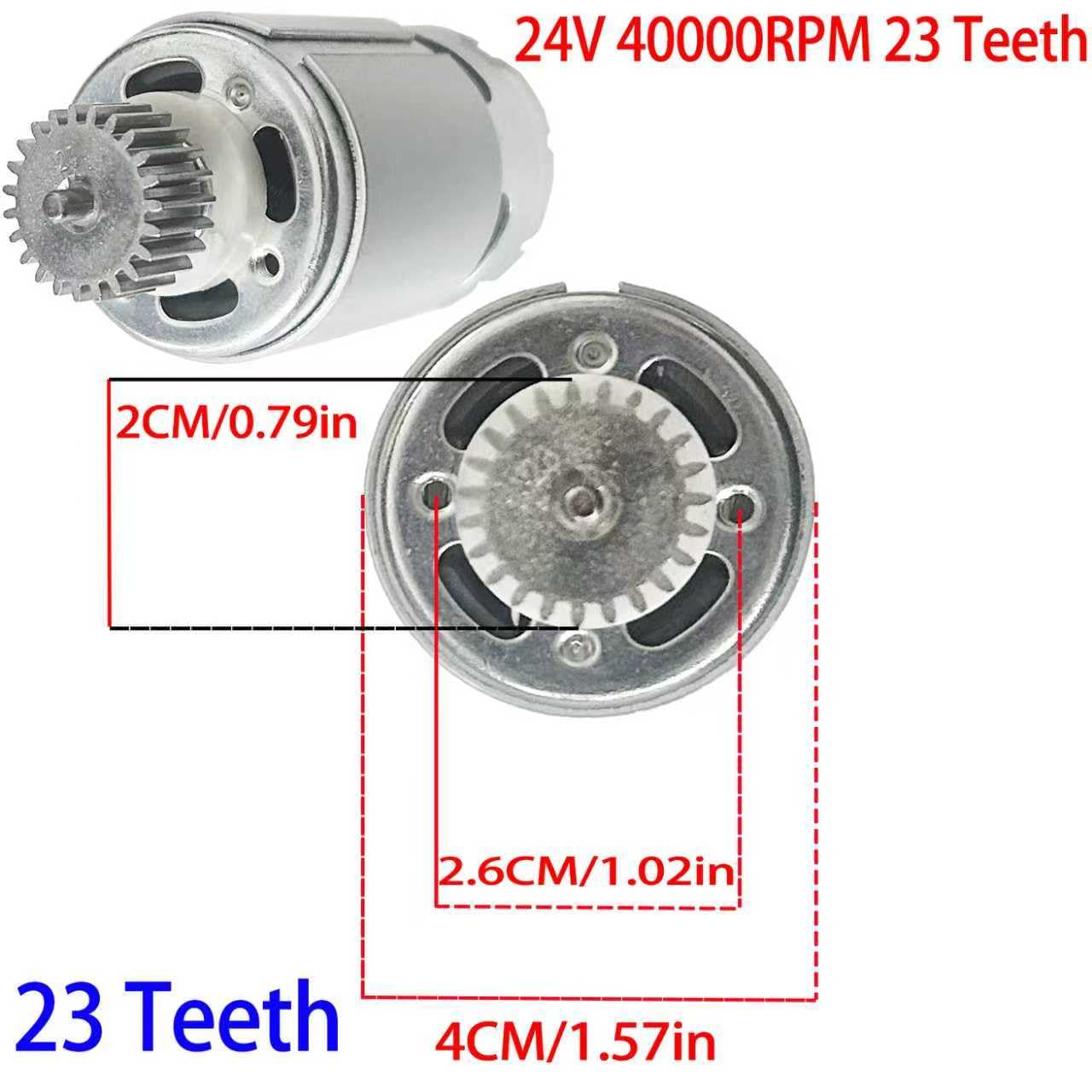 24V RS555 40000RPM 00968-9015 23T Pinion Gear DC Powerful Motor for Power Wheels Motor Upgrade,Kids Ride on Car Motors for Peg Perego/Fisher Price/Jeep Replacement Parts 18V&20V