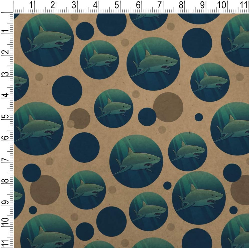 GRAPHICS & MORE Great White Shark Realistic Premium Kraft Gift Wrap Wrapping Paper Roll