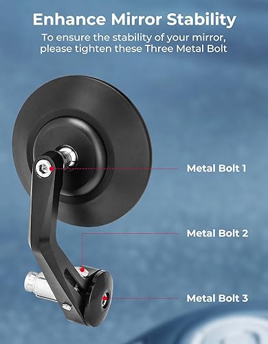 Miniatura 7 de KEMIMOTO espejos laterales extremos con manillar 7/8 pulgadas, Round
