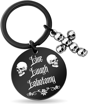 Halloween Decor for Women Men Spooky Boo Basket Stuffers Goth Gothic Gifts for Kids Stuff Skull Ghost Keychain