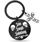 ICHRATI Halloween Decor for Women Men Spooky Boo Basket Stuffers Goth Gothic Gifts for Kids Stuff Skull Ghost Keychain