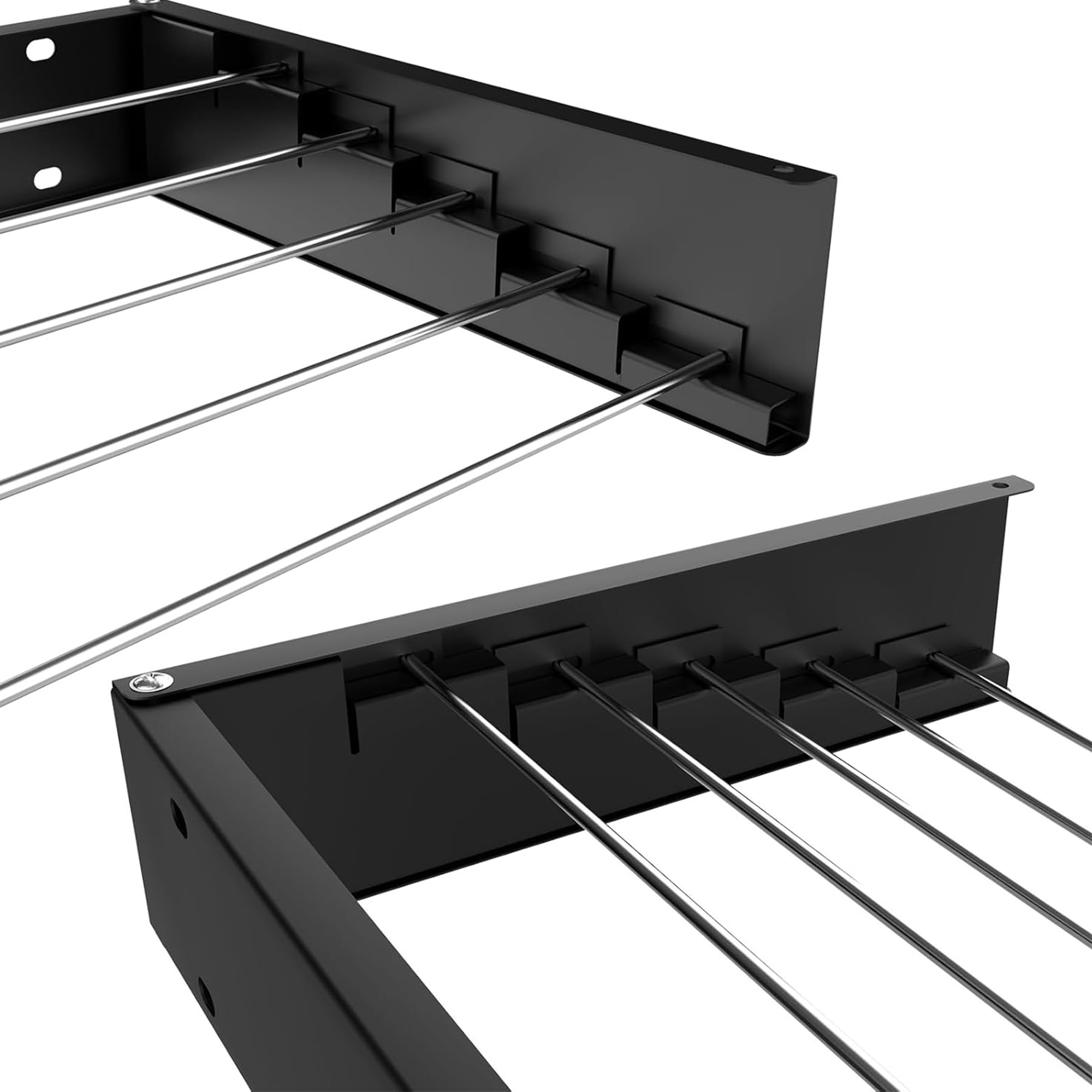 Étendoir à linge mural extensible - 80 cm - En acier inoxydable - Pliable - Noir - Charge maximale de 50 kg - Pour balcon intérieur et extérieur