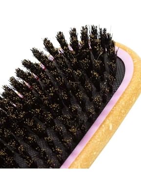 Swissco Smoothing Hair Brush 100% Boar Bristles (Pink & Tan)