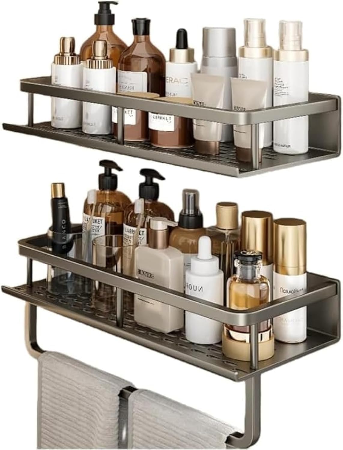 Amazon.com: Self Adhesive Bathroom Shelves No-Drilling Stainless Steel ...