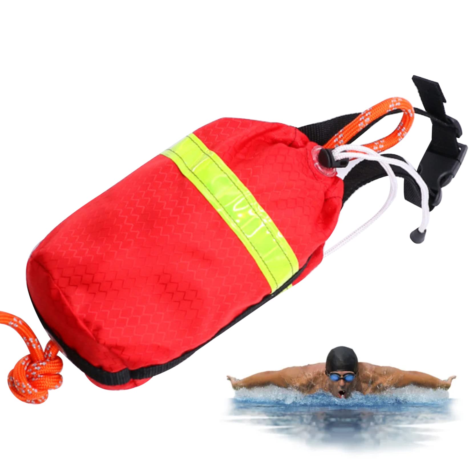 Wasserrettungs-seilsack Mit Reflektierenden Bändern Hochsichtbare Schwimmende Wurfleine Mehrzweck-Notfall-sicherheitsausrüstung Für Bootfahren Rot 31m Wurfsack Wurfsack Für Wasserrettung