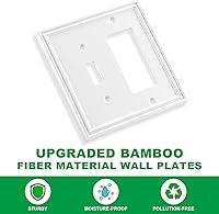 Vista 2 de Placa de pared decorativa moderna blanca, cubierta de interruptor de luz, cubiertas de enchufe decoradoras, placas de interruptor de palanca