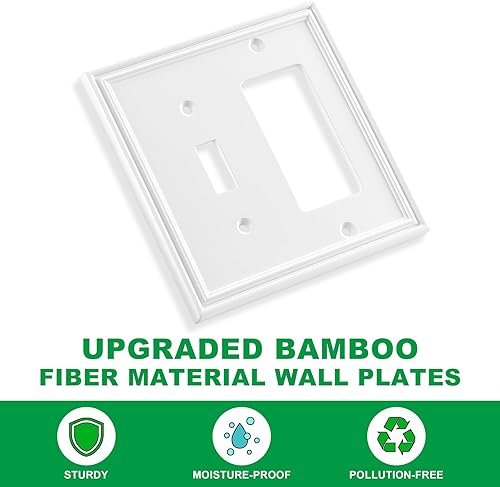 Miniatura 2 de Placa decorativa de pared moderna blanca para interruptor de luz, cubiertas de salida decorador, placas de interruptor basculante, placas de pared