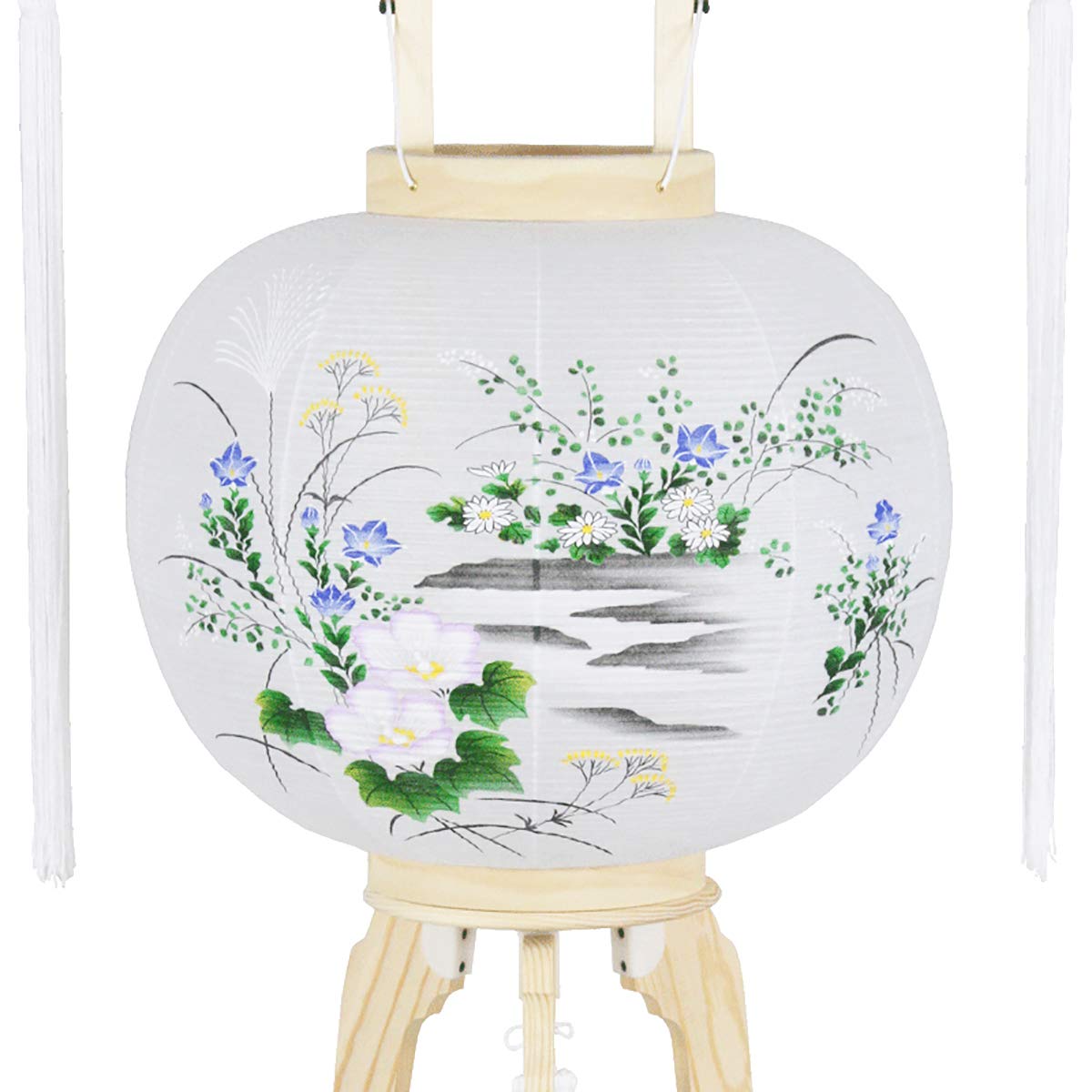 京提灯 白峰 白木中 秋草 2対 【公式通販】