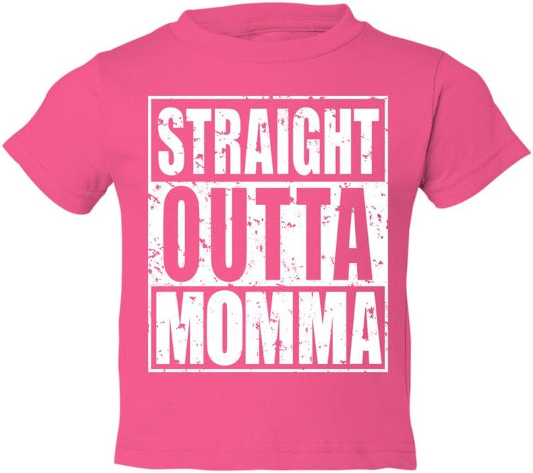 Manateez Toddler Straight Outta Momma Tee Shirt 2T Hot Pink