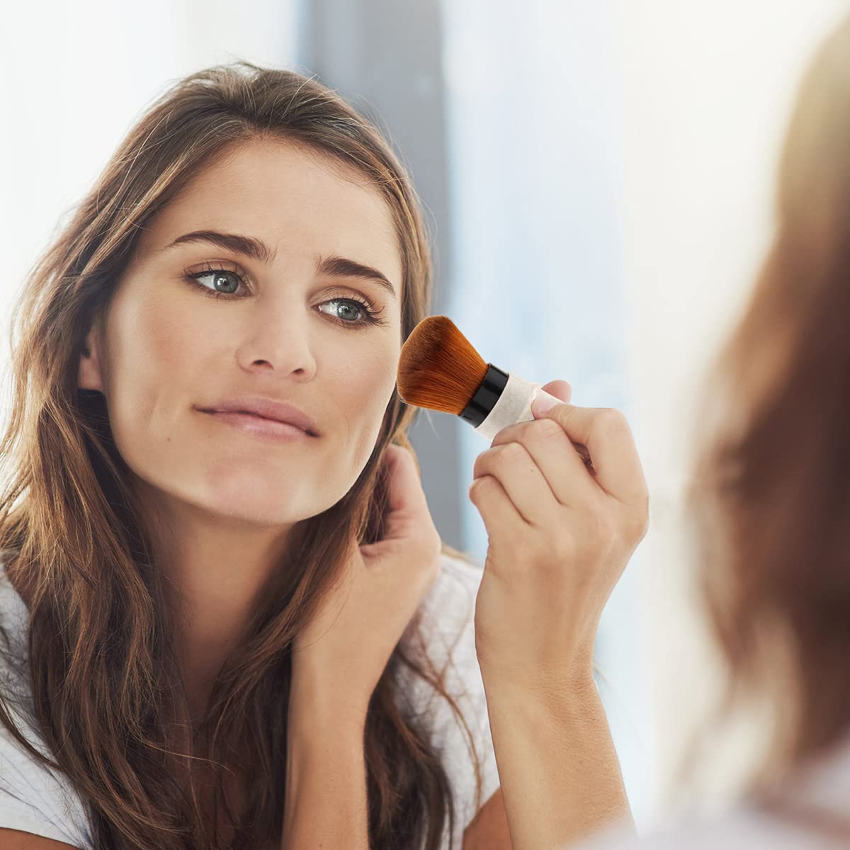 QMSILR Blush Brush Retractable Makeup Brush Portable Powder Brush with Cover Professional Travel Face Blush Brush Soft Fluffy Foundation Brush Makeup Tool for Contouring Highlighting : Beauty & Personal Care