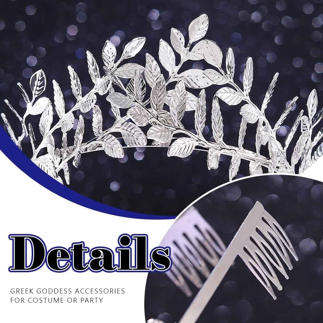 JAKAWIN Greek Goddess Accessories Gold Leaf Crown Celestial Headband Women