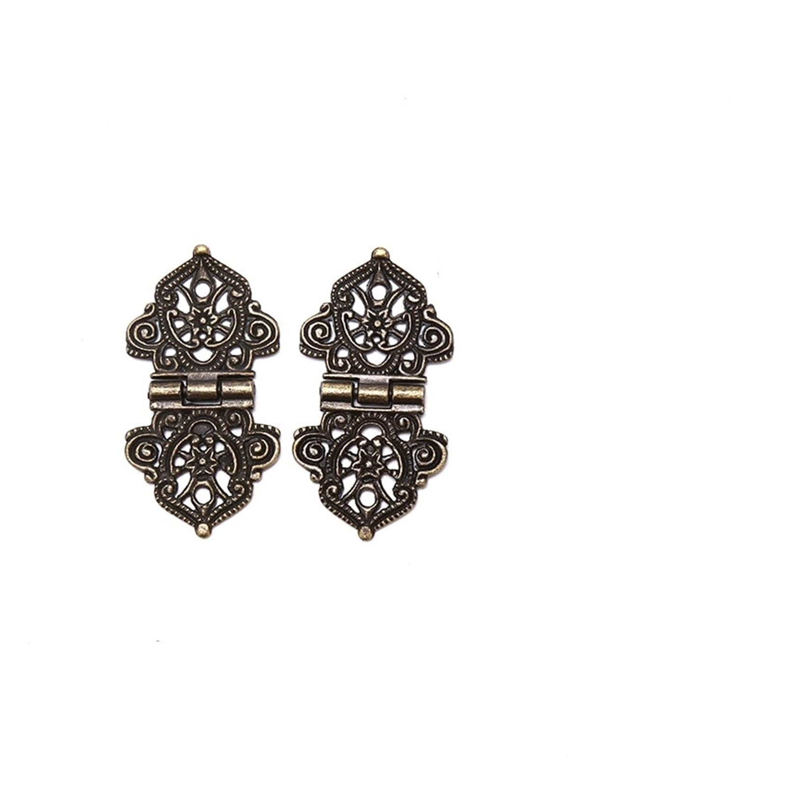 Charnière 24 * 54mm bronze antique et vis pour meuble et tiroir (x2)