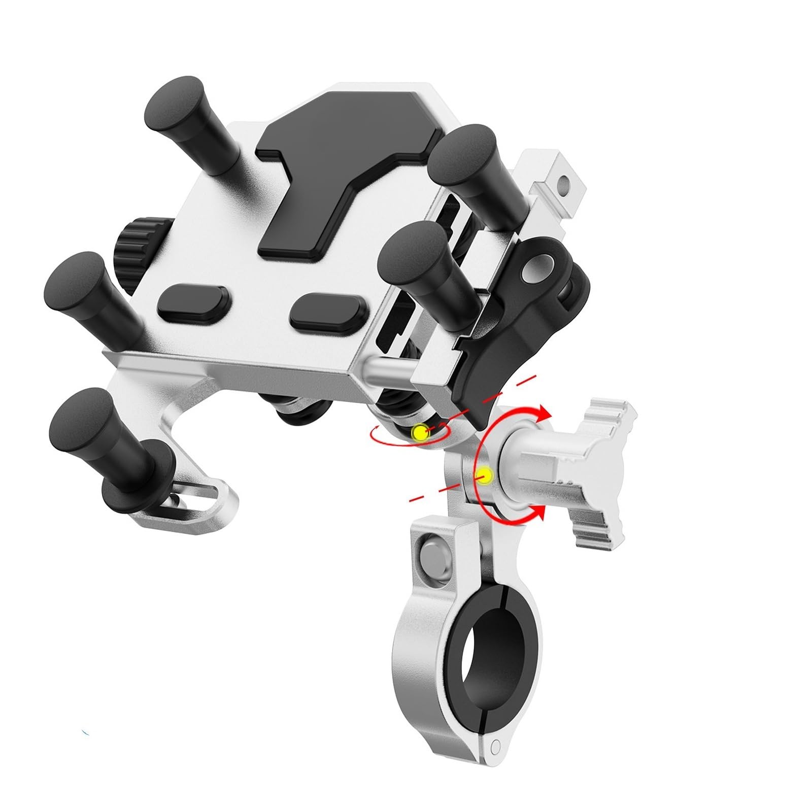 Suporte Telemóvel Moto Soporte Universal De Teléfono Aleación Que Absorbe Los Golpes Navegación para Manillar Bicicleta Y Motos, Ajustable Giratorio 360 ​​°