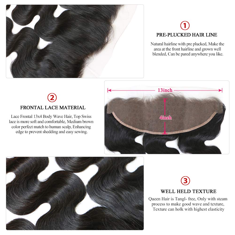 Products Brazilian Body Wave Lace Frontal Closure 13x4 Ear to Ear Free Part Frontal 150% Destiny Virgin Hair Fast Shipping (18inches)