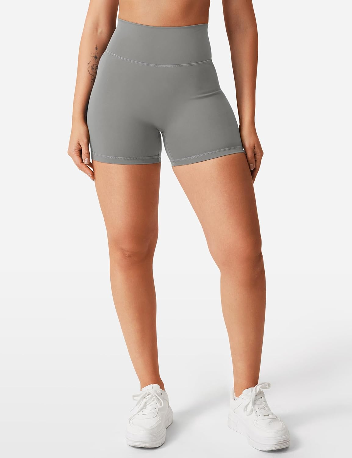 YEOREO Women's Biker Shorts 3.6" /4.5" / 6" Workout Gym Shorts Craze High Waist Tummy Control Hidden Scrunch Running Yoga - Image 4