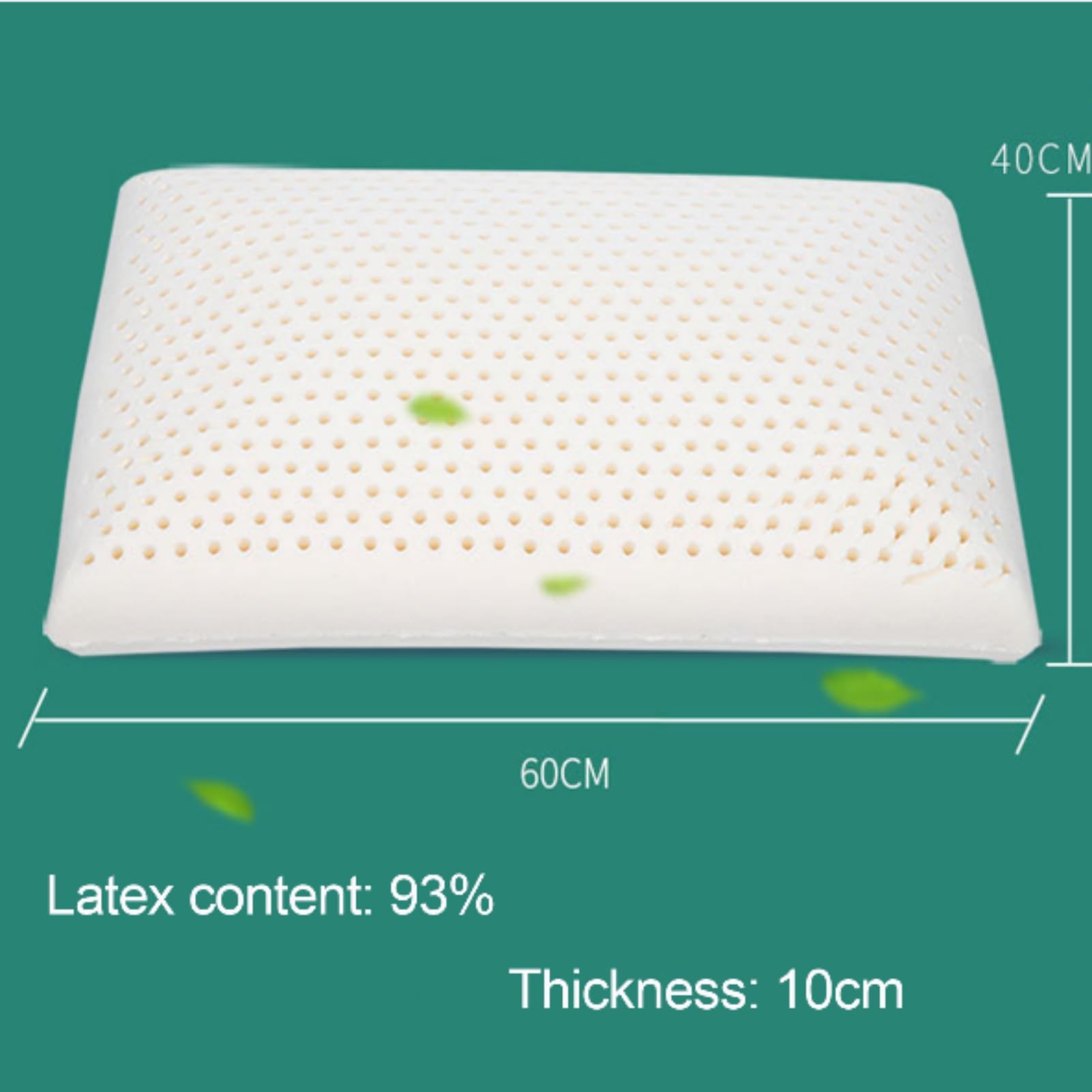 Almohada de látex natural, almohada de apoyo medio para dormir de lado, espalda y boca abajo, espuma de látex extrasuave