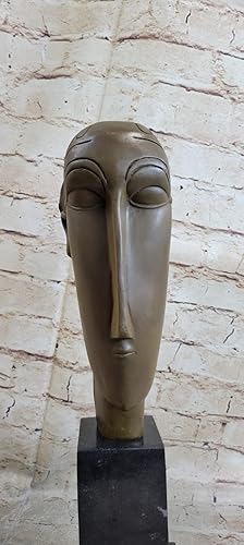 Miniatura 5 de Estatua de bronce  Cabeza de mujer 1912 letrero Amedeo Modigliani Hot Cast Figurine regalo arte finería decoración brillante de Think Bronze