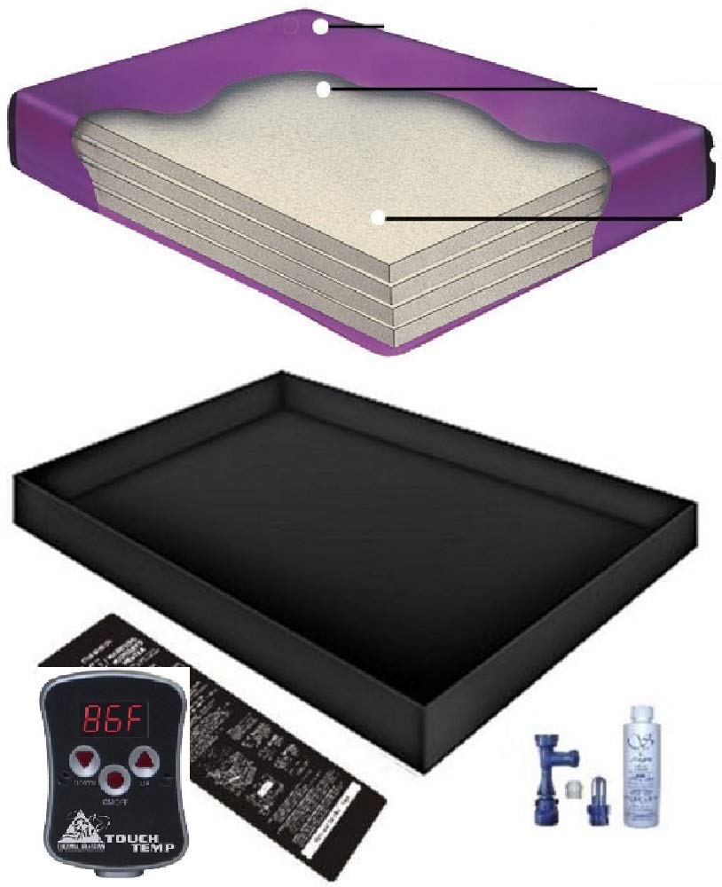 Boyd's 90% WAVELESS WATERBED Mattress/Liner/Digital Heater/Fill Drain/Conditioner KIT (Queen 60x84 Tranq4GT2)