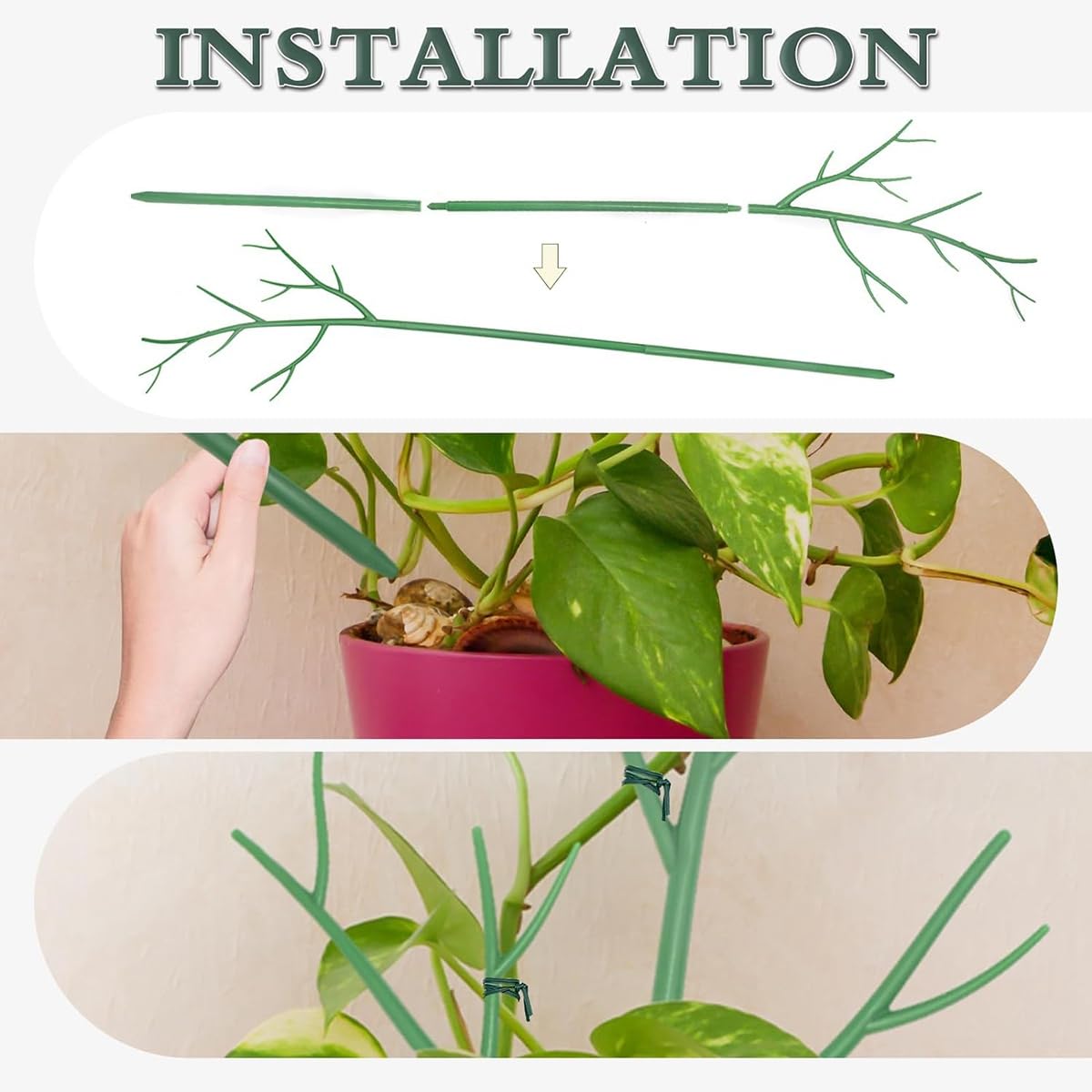 KeuLen Tuteurs for fraisiers, Monstera, Tuteurs for Jardin, Tuteurs en Plastique for tomates, Supports for Branches, 5 pièces
